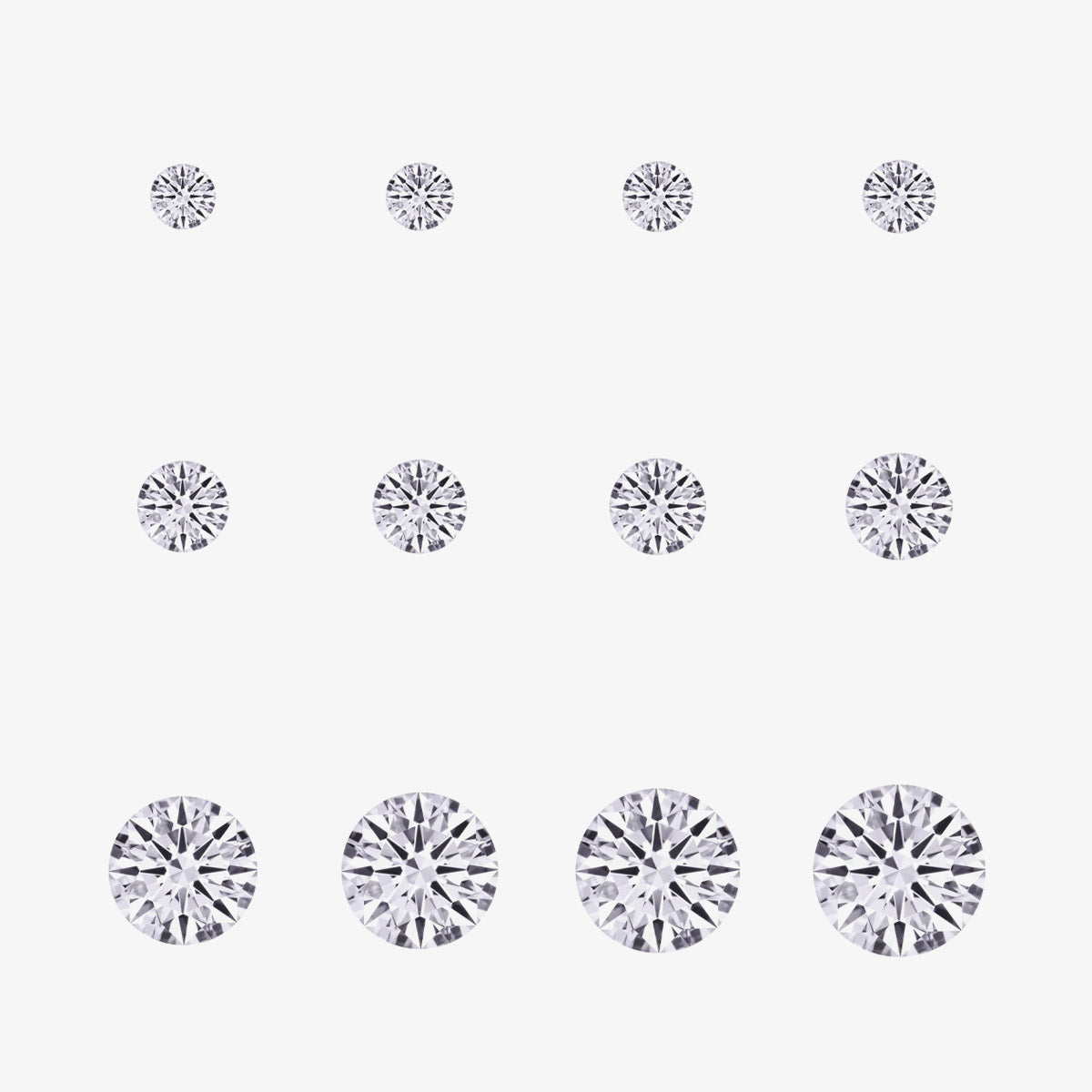 round diamonds visual size comparison