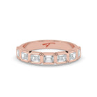 The Sara Ring - East West Emerald Bezel Set Half Eternity Band