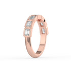 The Sara Ring - East West Emerald Bezel Set Half Eternity Band