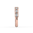 The Sara Ring - East West Emerald Bezel Set Half Eternity Band