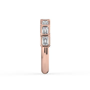 The Sara Ring - East West Emerald Bezel Set Half Eternity Band