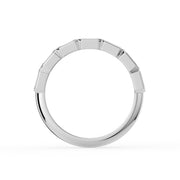 The Sara Ring - East West Emerald Bezel Set Half Eternity Band