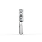 The Sara Ring - East West Emerald Bezel Set Half Eternity Band