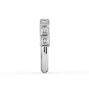 The Sara Ring - East West Emerald Bezel Set Half Eternity Band