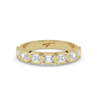 The Sara Ring - East West Emerald Bezel Set Half Eternity Band