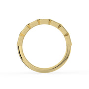 The Sara Ring - East West Emerald Bezel Set Half Eternity Band