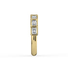 The Sara Ring - East West Emerald Bezel Set Half Eternity Band