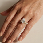 The Astra Ring - Oval Solitaire with Pavé Band