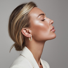 The Mila Earrings - Round Inside Out Pavé Huggies